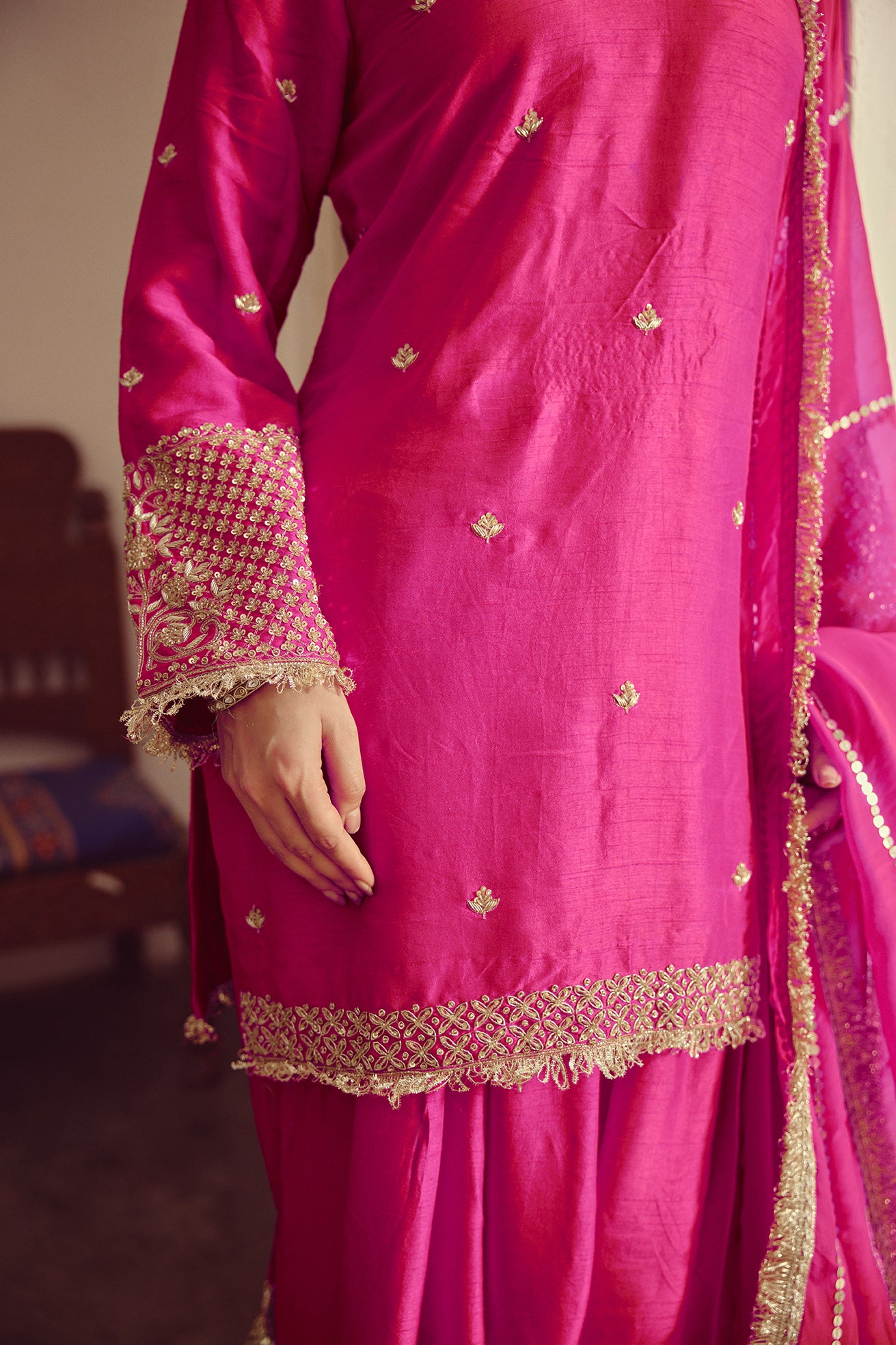 Zehn - Pink Short Kurta farshi Set