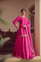 Saaz - Pink Kurta Lehenga Set
