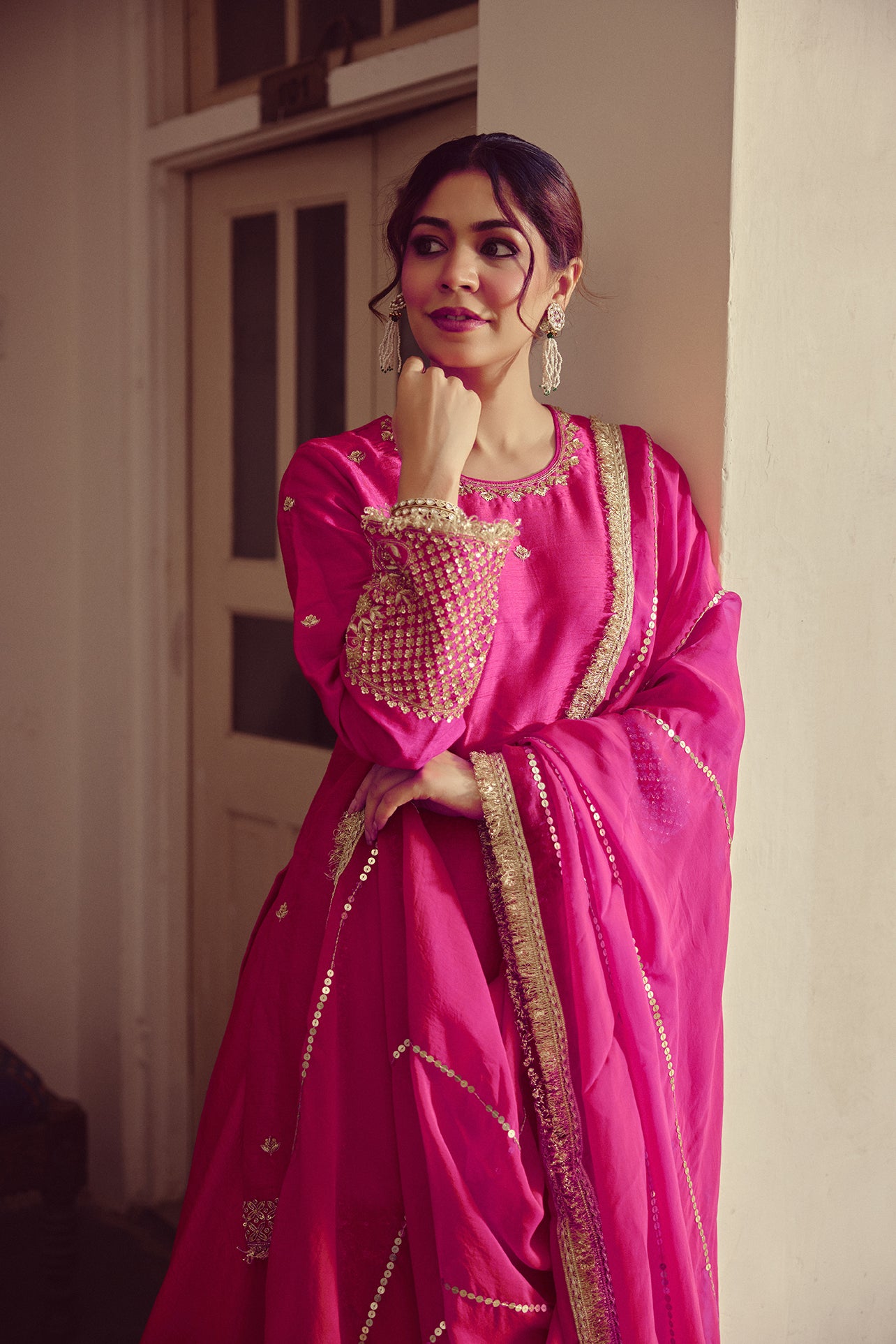 Saaz - Pink Kurta Lehenga Set