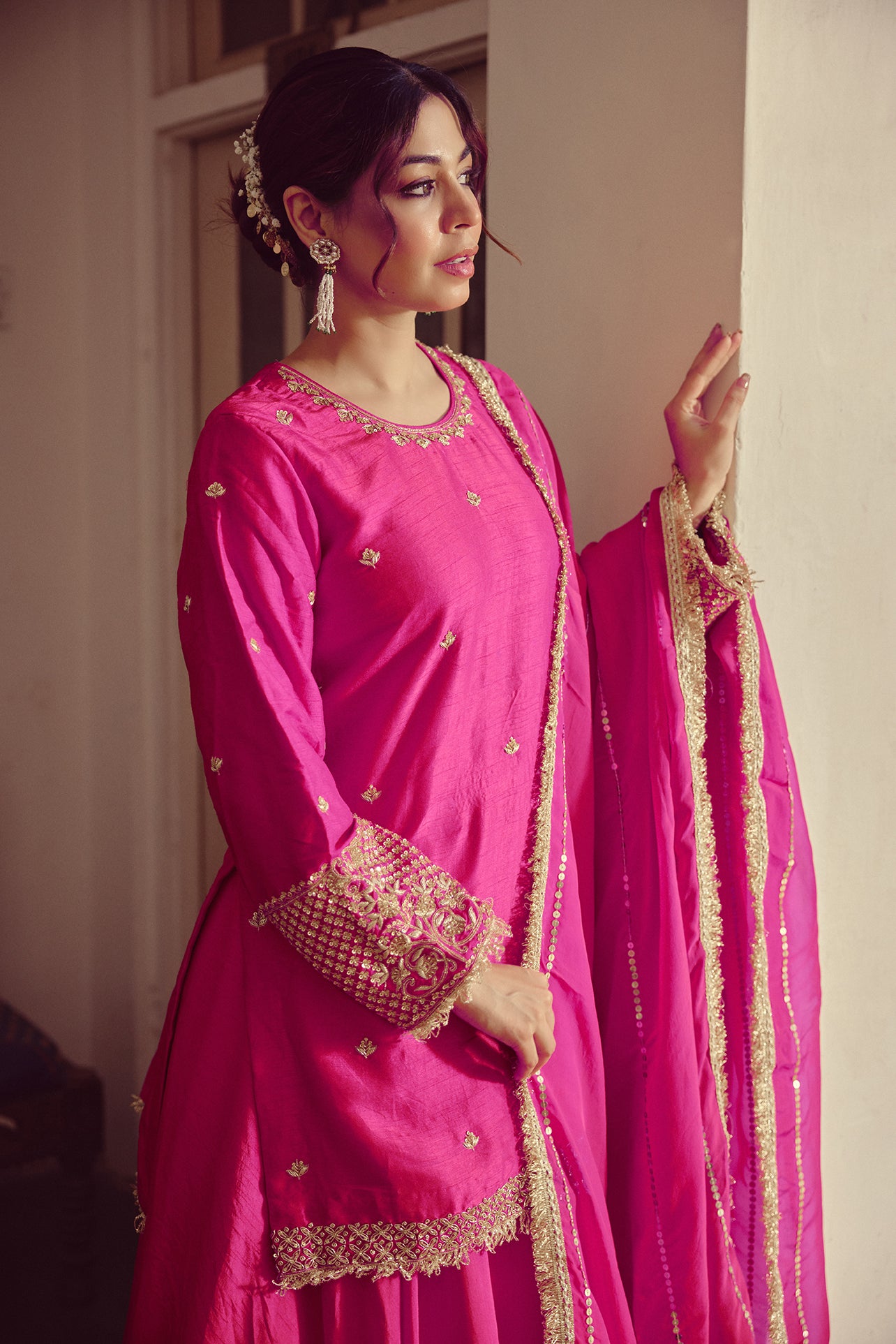 Saaz - Pink Kurta Lehenga Set
