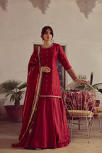 Zyra - Red Kurta & Lehenga Set