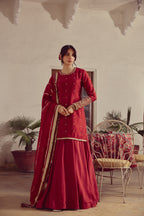 Zyra - Red Kurta & Lehenga Set
