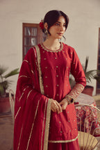 Zyra - Red Kurta & Lehenga Set