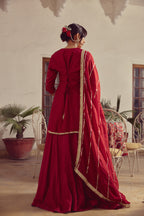 Zyra - Red Kurta & Lehenga Set