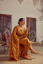 Heera - Gold Beige Kurta, Pant and Dupatta Set