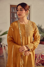Heera - Gold Beige Kurta, Pant and Dupatta Set