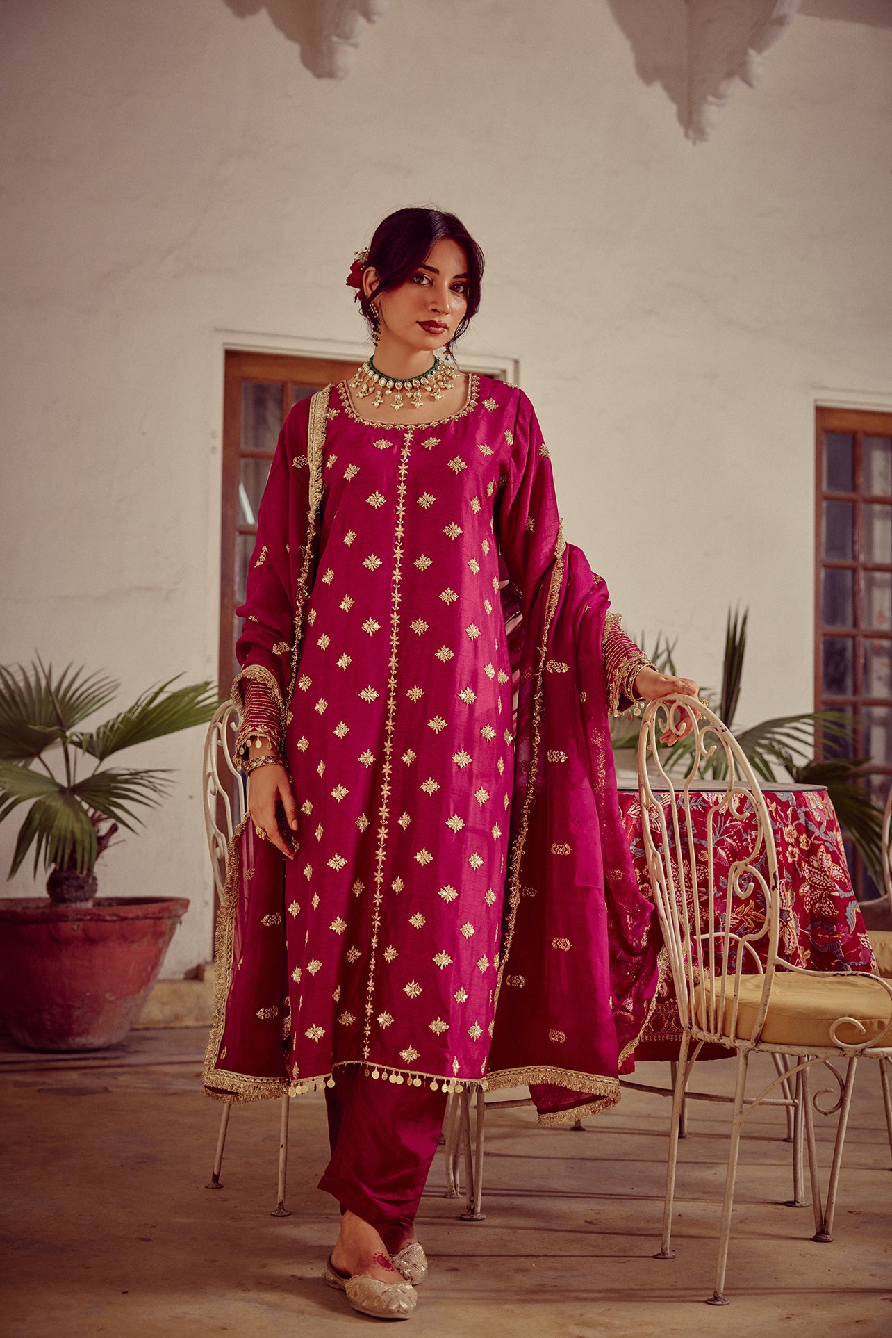 Rua - Magenta Kurta Set with Dupatta