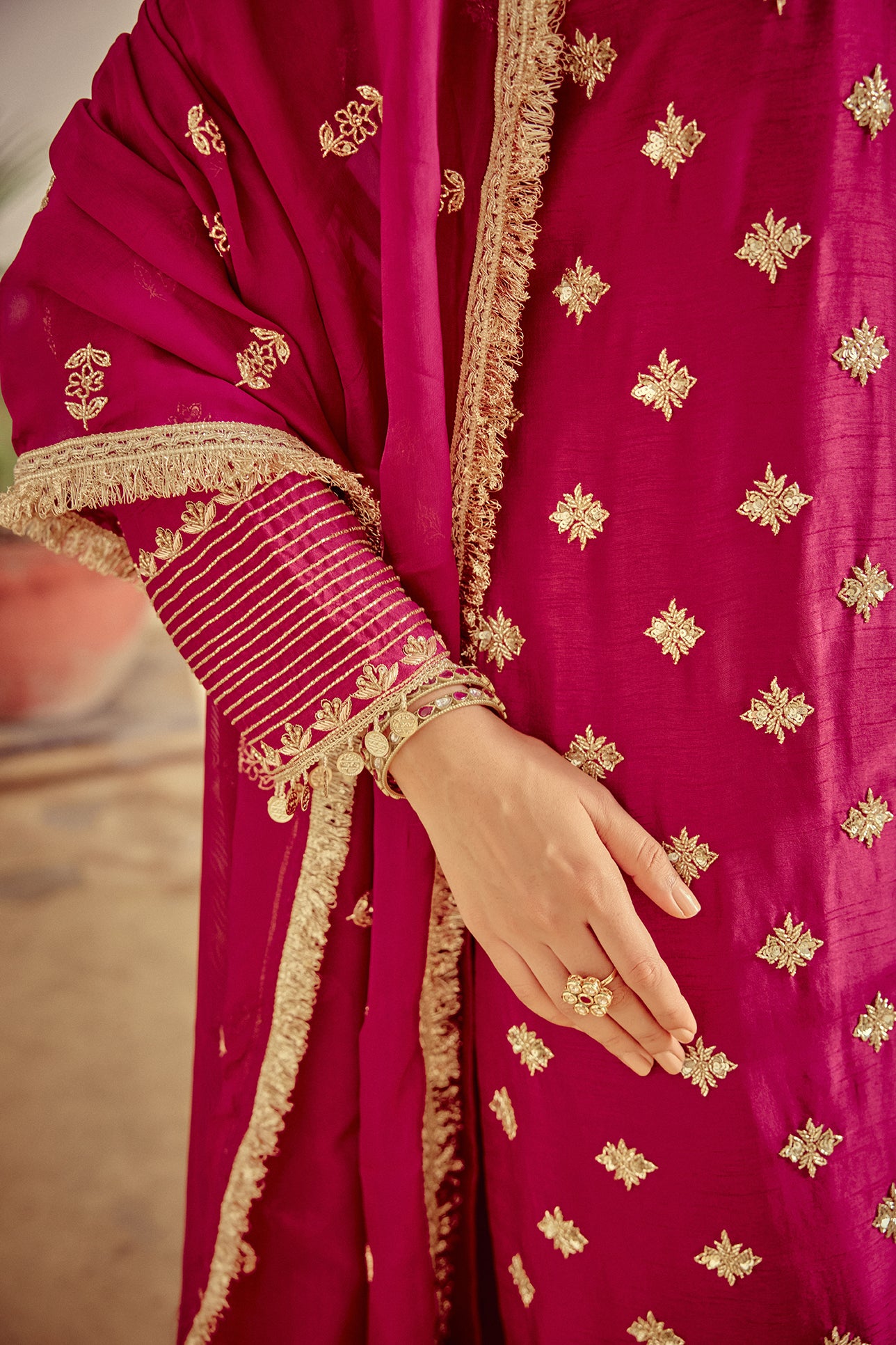 Rua - Magenta Kurta Set with Dupatta