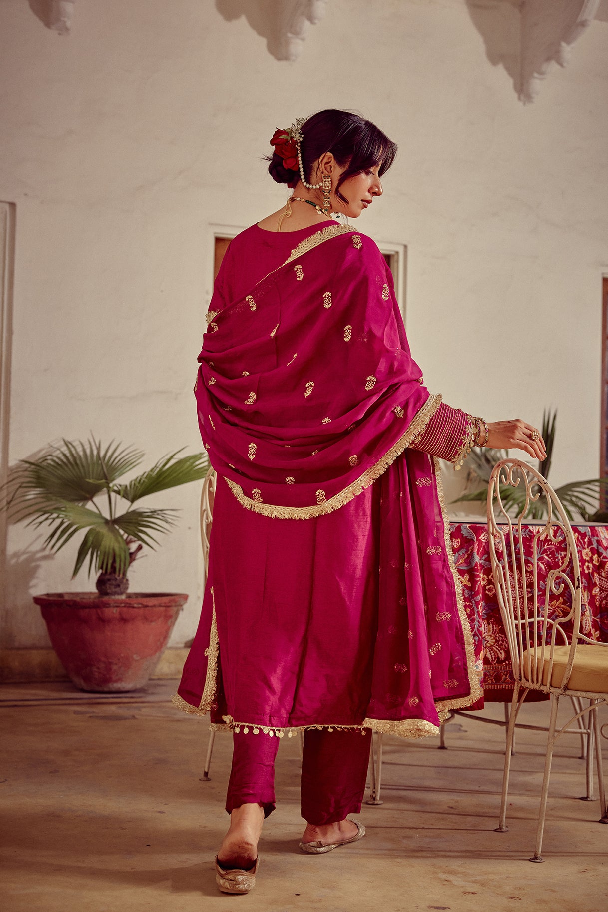 Rua - Magenta Kurta Set with Dupatta