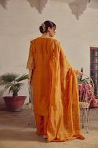 Riyasat - Gold beige Kurta Straight Pant Dupatta set