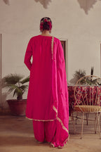 Inara - Pink Embroidered Kurta straight Pant Set
