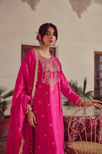 Inara - Pink Embroidered Kurta straight Pant Set