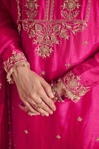 Inara - Pink Embroidered Kurta straight Pant Set