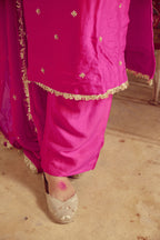 Inara - Pink Embroidered Kurta straight Pant Set