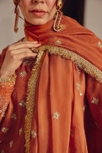 Izhai - Rust Kurta Pant Set with Dupatta
