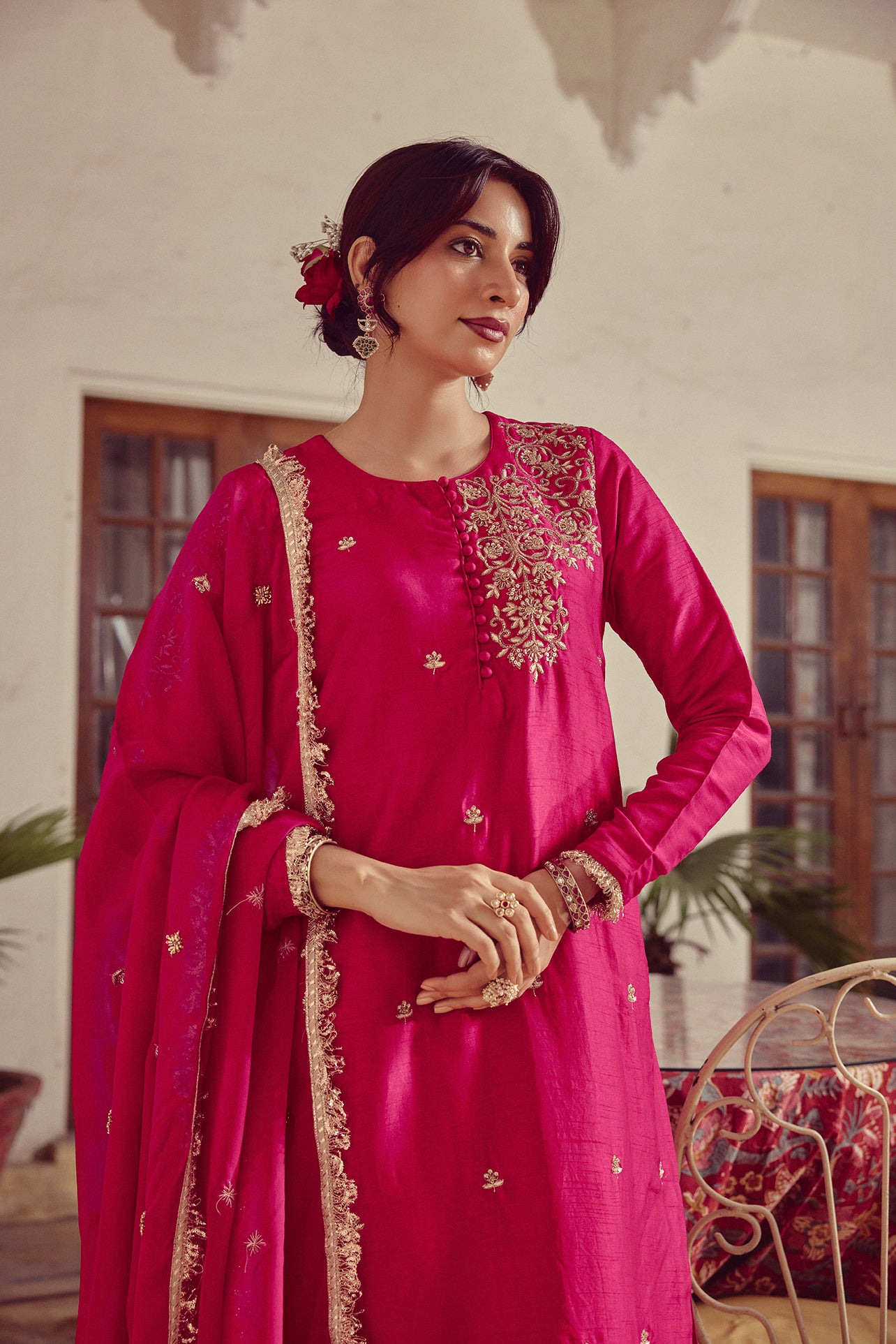 Lehr - Pink Kurta, Pant and Dupatta Set