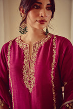 Lahja - Magenta Kurta Lehenga Dupatta Set