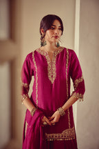 Lahja - Magenta Kurta Lehenga Dupatta Set