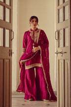 Zeya - Magenta Kurta Sharara Dupatta Set