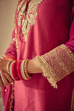 Zeya - Magenta Kurta Sharara Dupatta Set