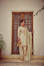Raya - Gold Ivory Kurta Farshi Set