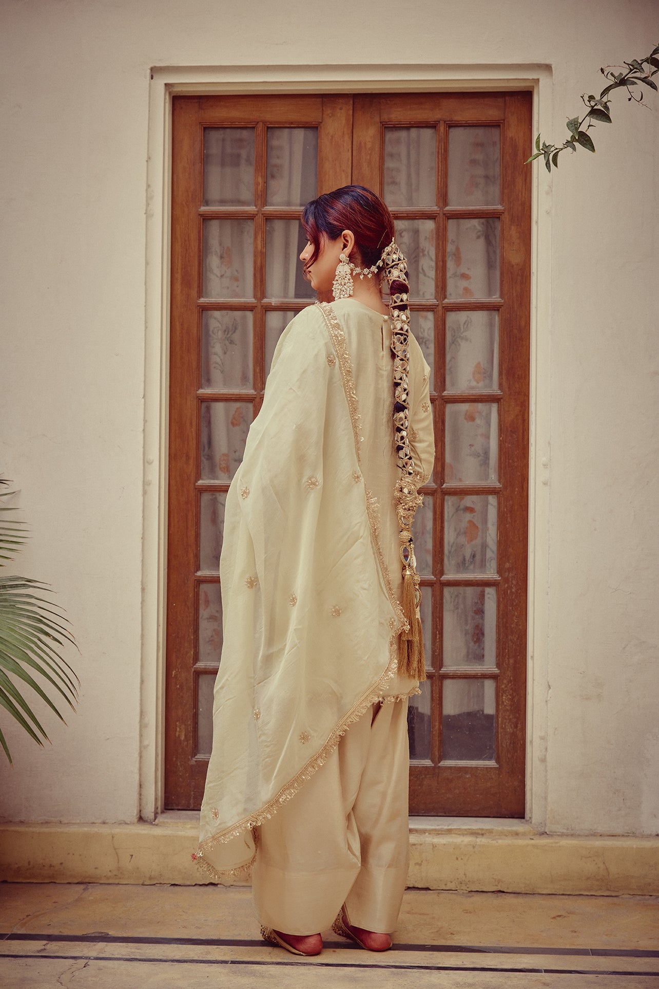 Raya - Gold Ivory Kurta Farshi Set