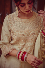 Raya - Gold Ivory Kurta Farshi Set