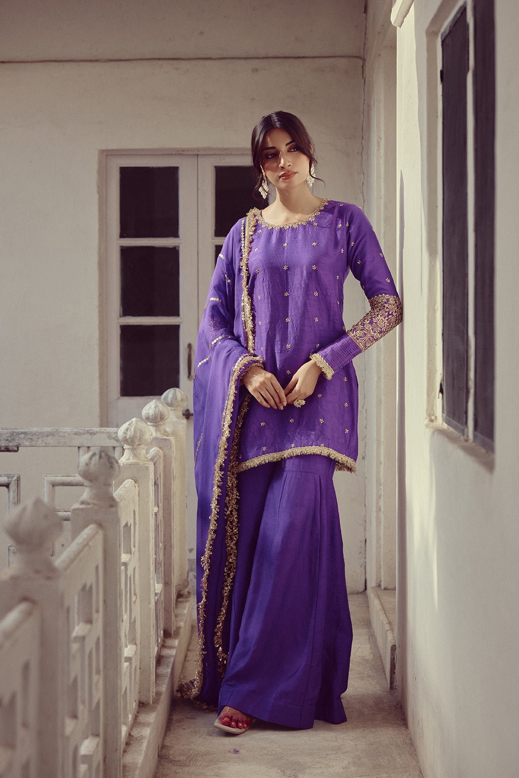 Alara - Purple Kurta & Sharara Set