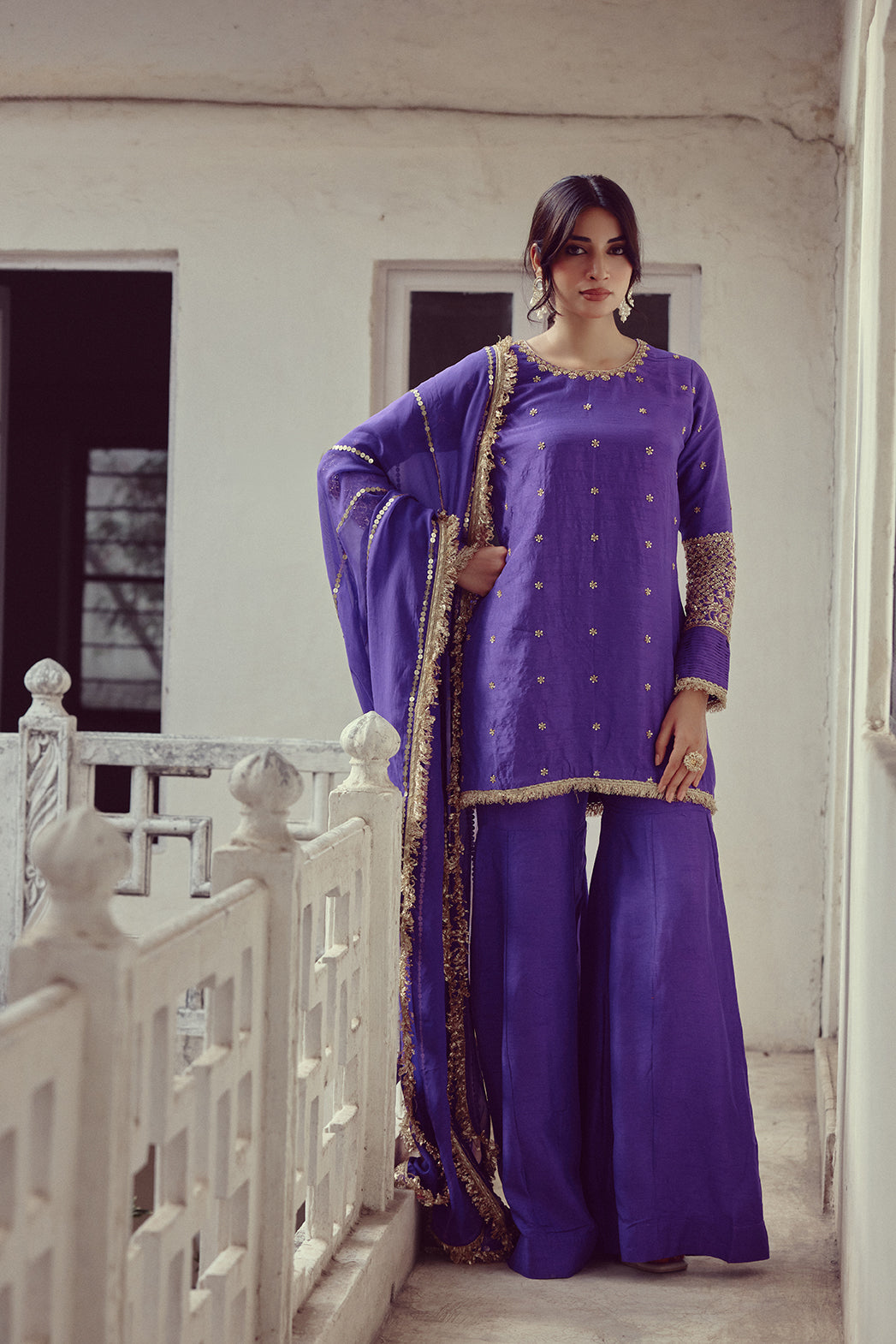 Alara - Purple Kurta & Sharara Set