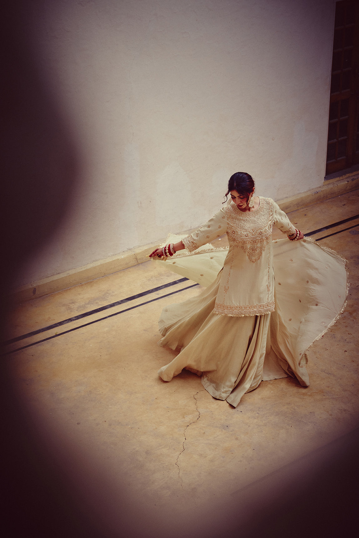 Zeenat - Ivory Kurta Lehenga Set