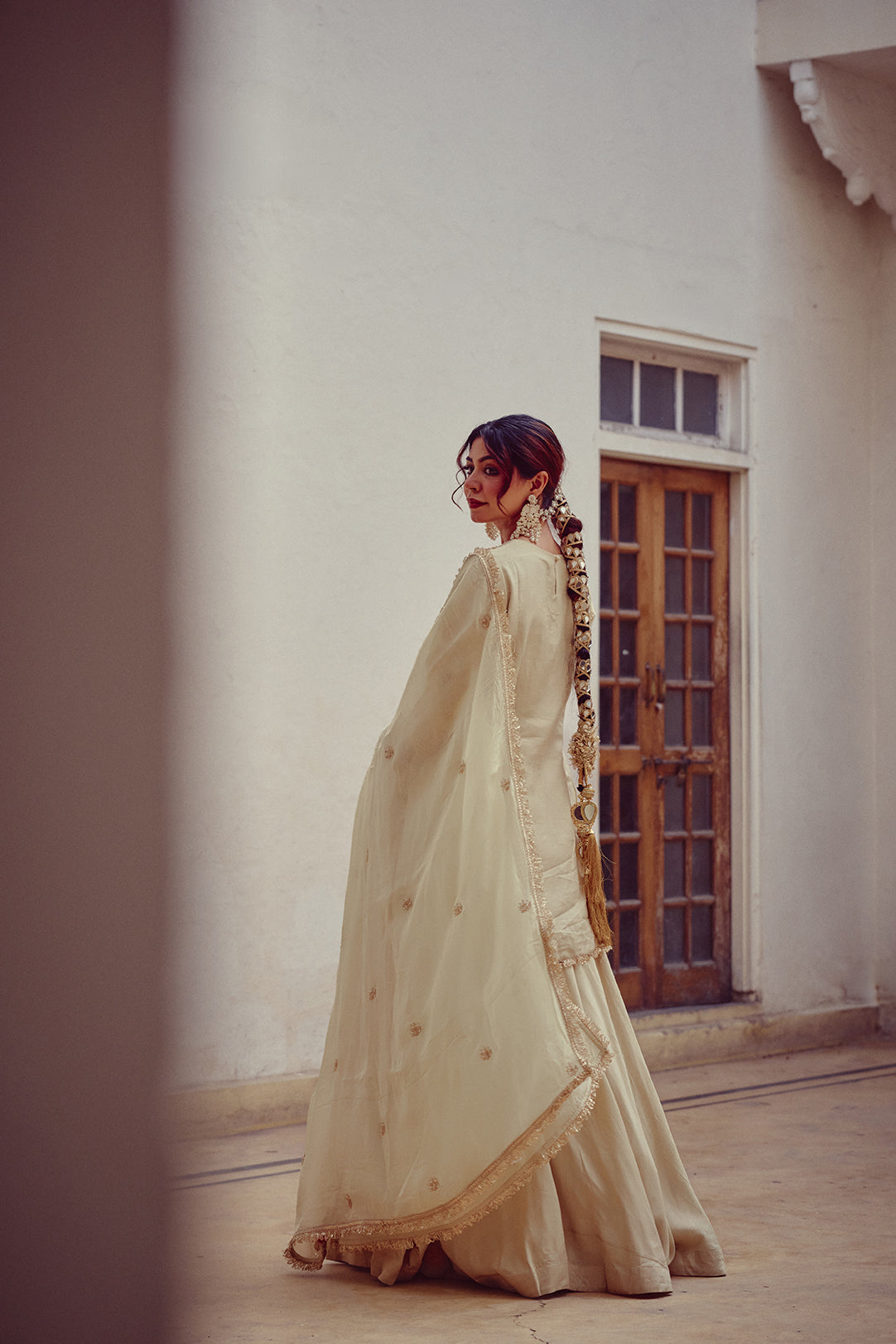 Zeenat - Ivory Kurta Lehenga Set