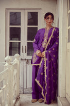 Nooren - Purple Kurta Farshi Dupatta Set