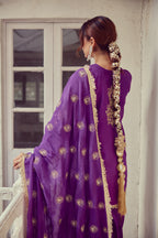 Nooren - Purple Kurta Farshi Dupatta Set