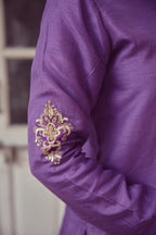 Nooren - Purple Kurta Farshi Dupatta Set