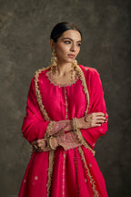 Noorika - Hot Pink Zardozi Kurta Salwaar Dupatta Set