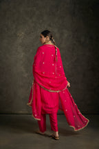 Noorika - Hot Pink Zardozi Kurta Salwaar Dupatta Set
