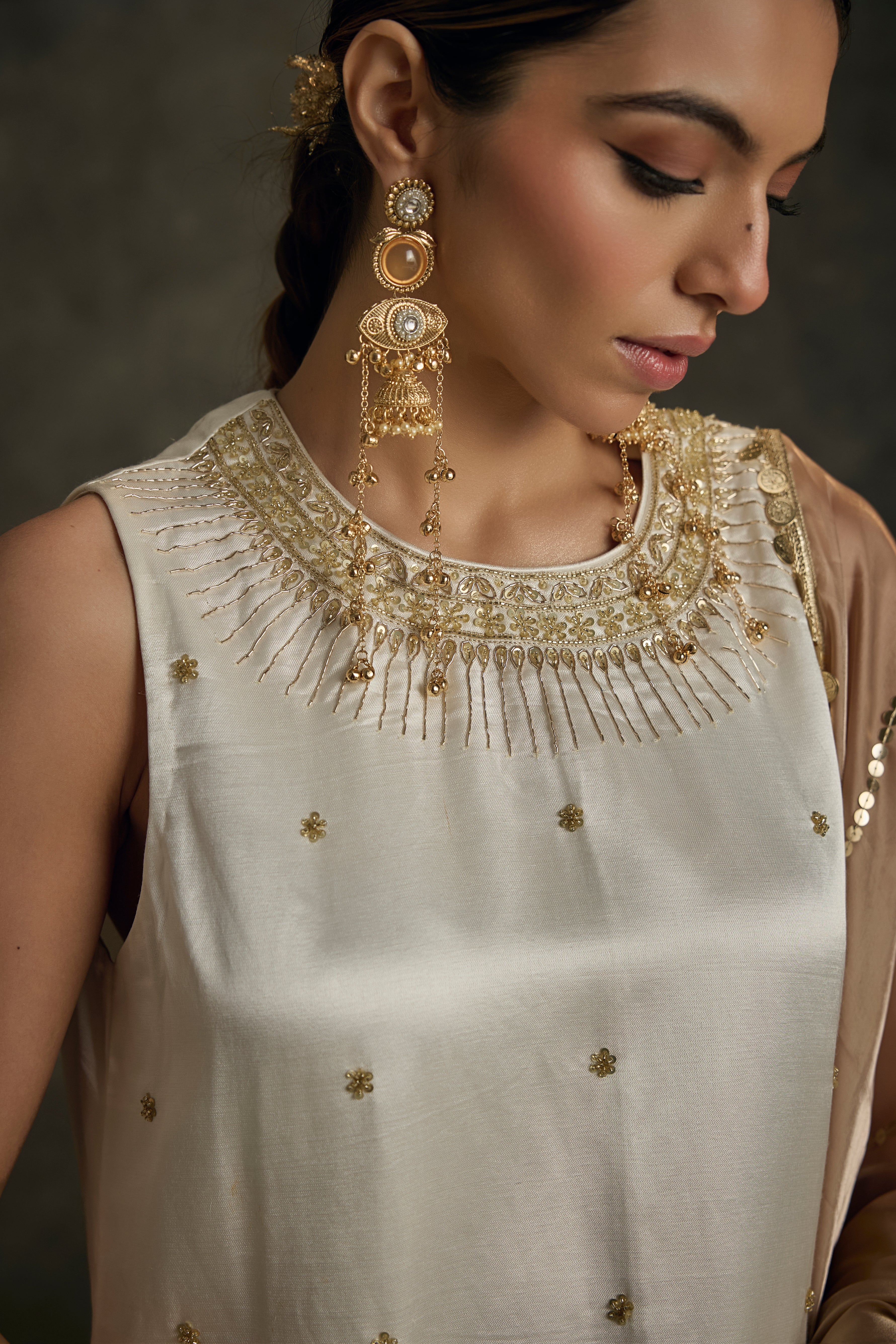 Ira - Ivory Zardozi Kurta Pant Set