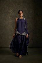 Kashish - Midnight Indigo Zardozi Kurta Salwaar Set with Embroidered Dupatta