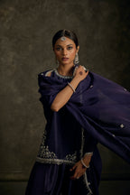 Kashish - Midnight Indigo Zardozi Kurta Salwaar Set with Embroidered Dupatta