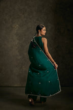 Zariya - Emerald Green Zardozi Kurta Salwaar Set with Embroidered Dupatta