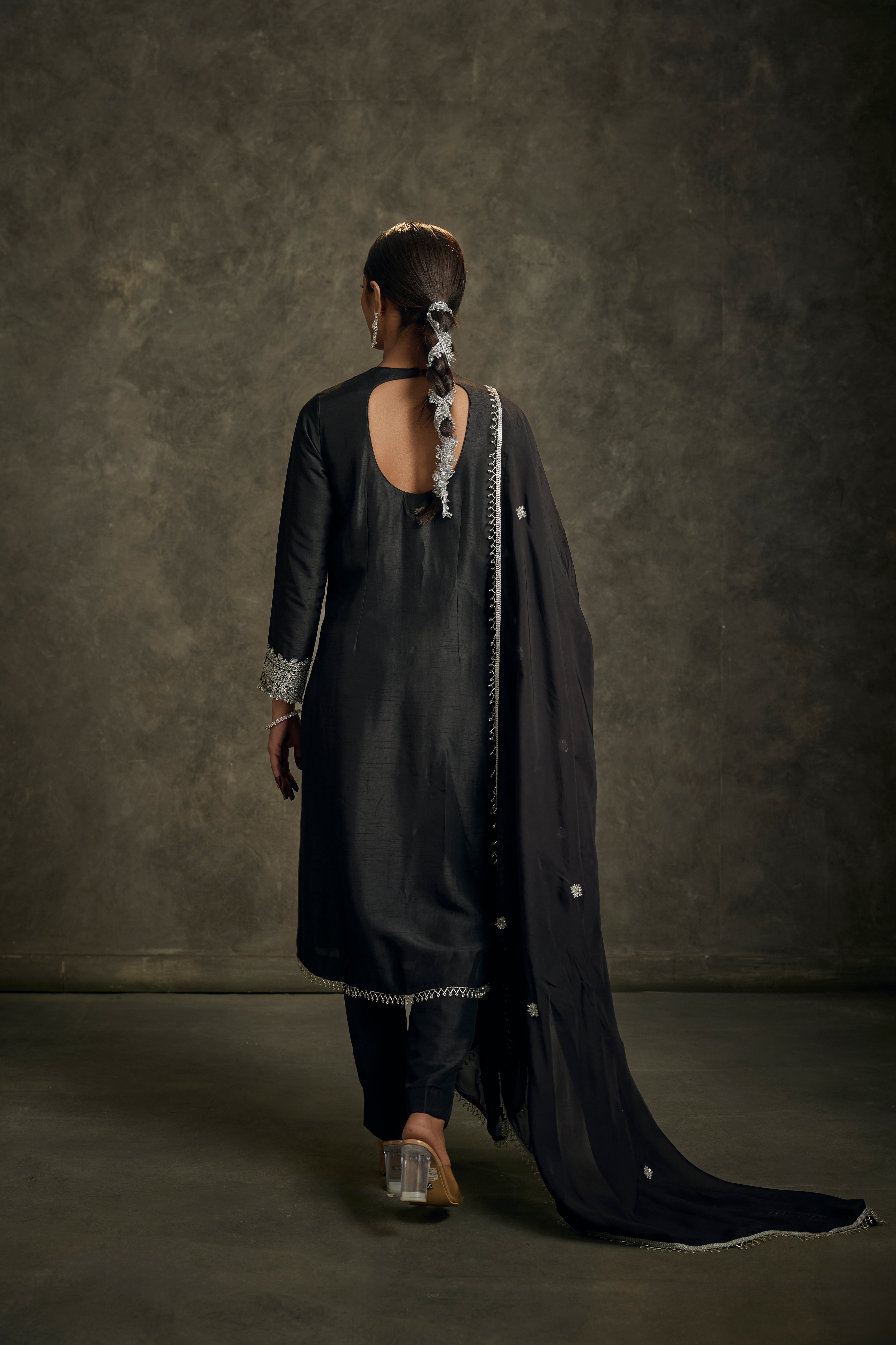 Noorvat - Black  Zardozi Kurta Salwaar Dupatta Set