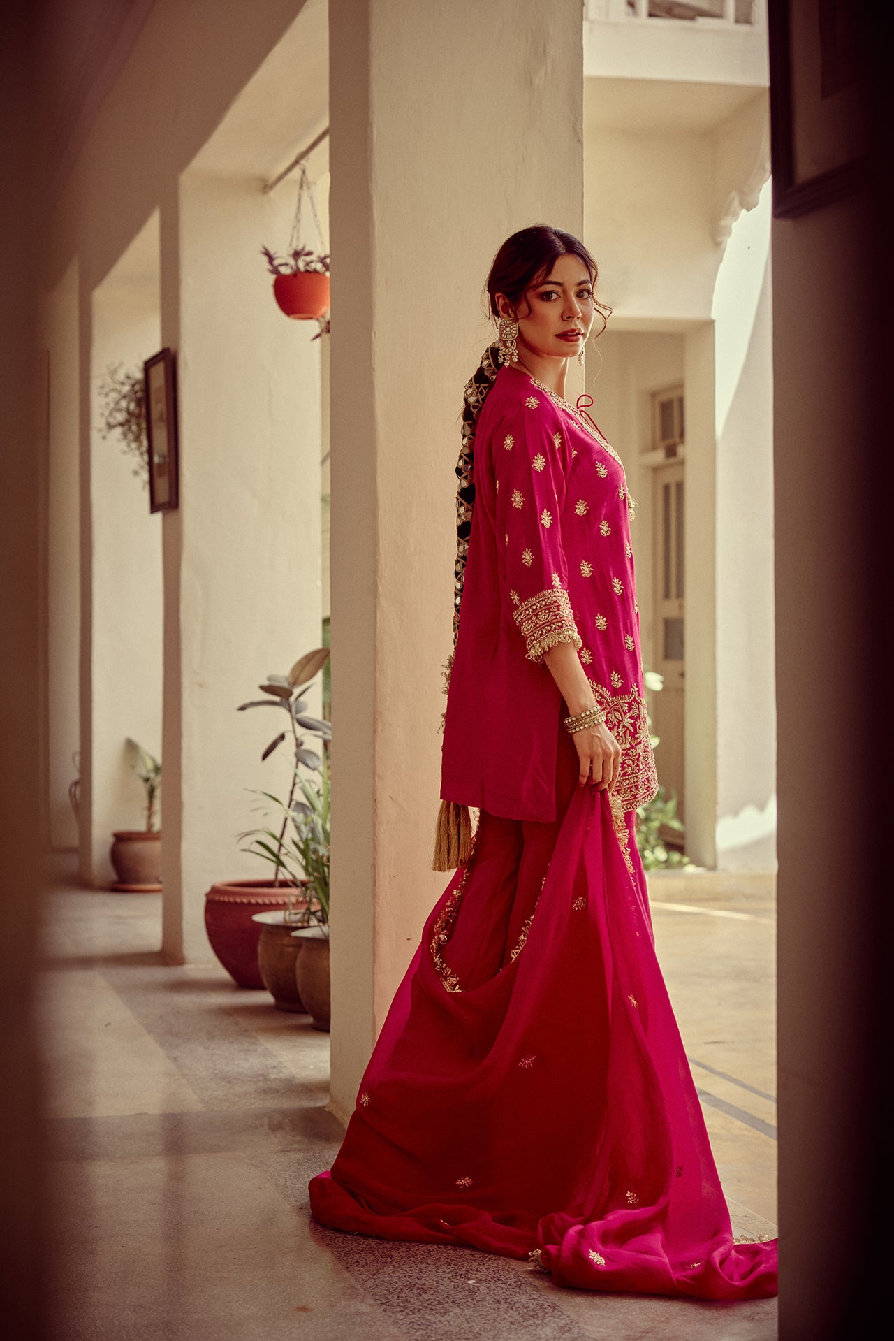 Sirat - Pink Zardozi Kurta Sharara Dupatta Set