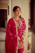Sirat - Pink Zardozi Kurta Sharara Dupatta Set