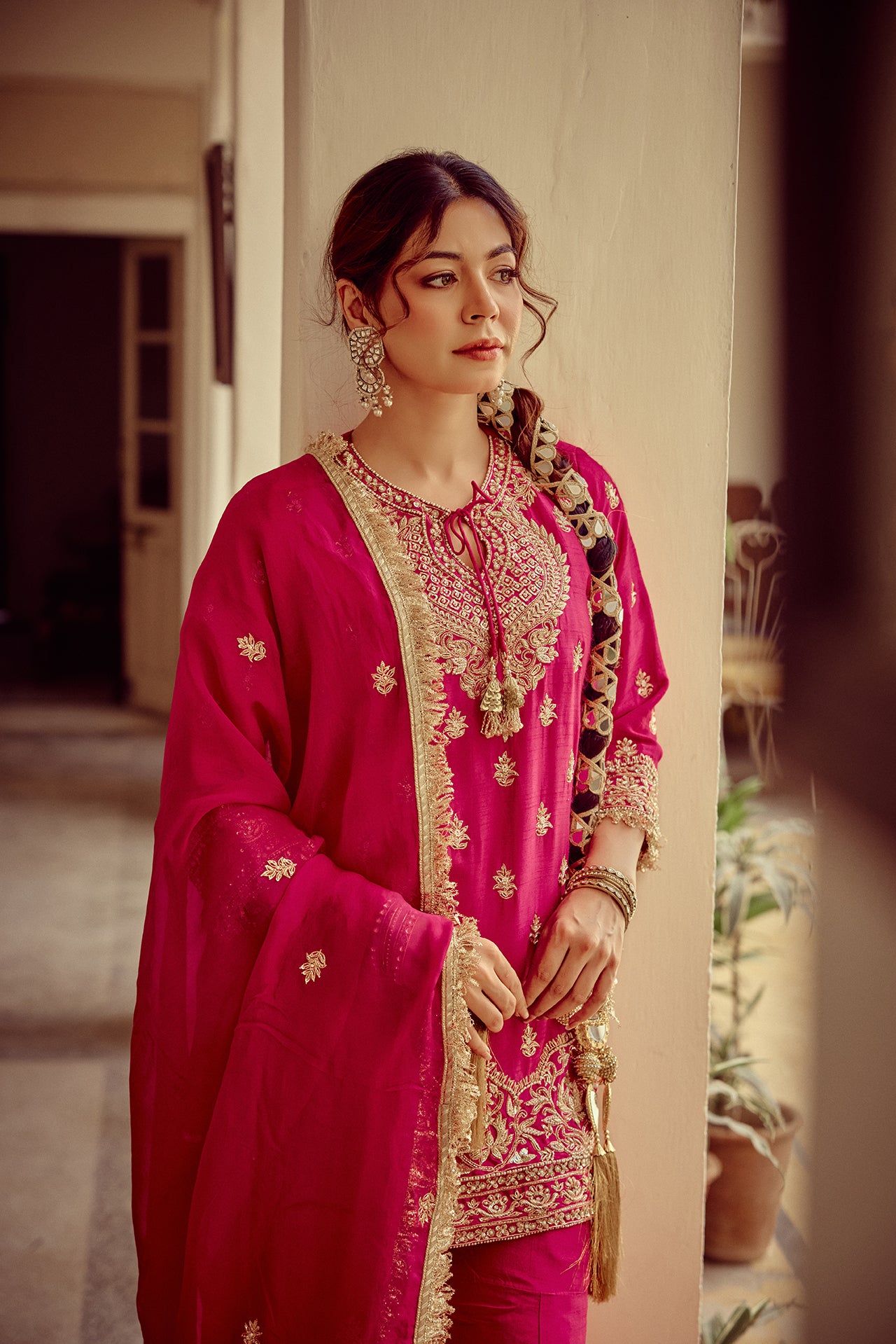 Sirat - Pink Zardozi Kurta Sharara Dupatta Set