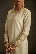 Gulnaar - Ivory Hand Embroidered kurta Set