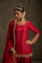 Mehrin - Red Hand Embroidered kurta Set