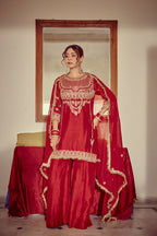 Naqsh - Red Kurta Sharara Set