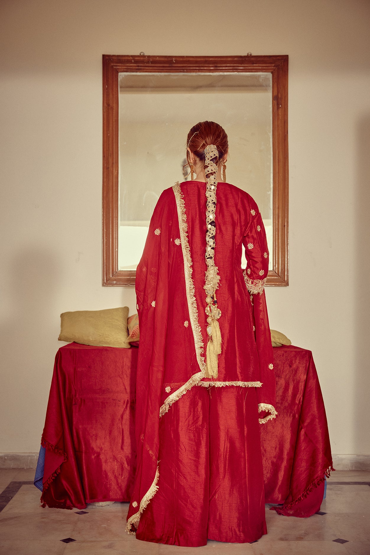Naqsh - Red Kurta Sharara Set