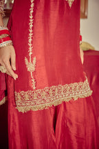 Naqsh - Red Kurta Sharara Set