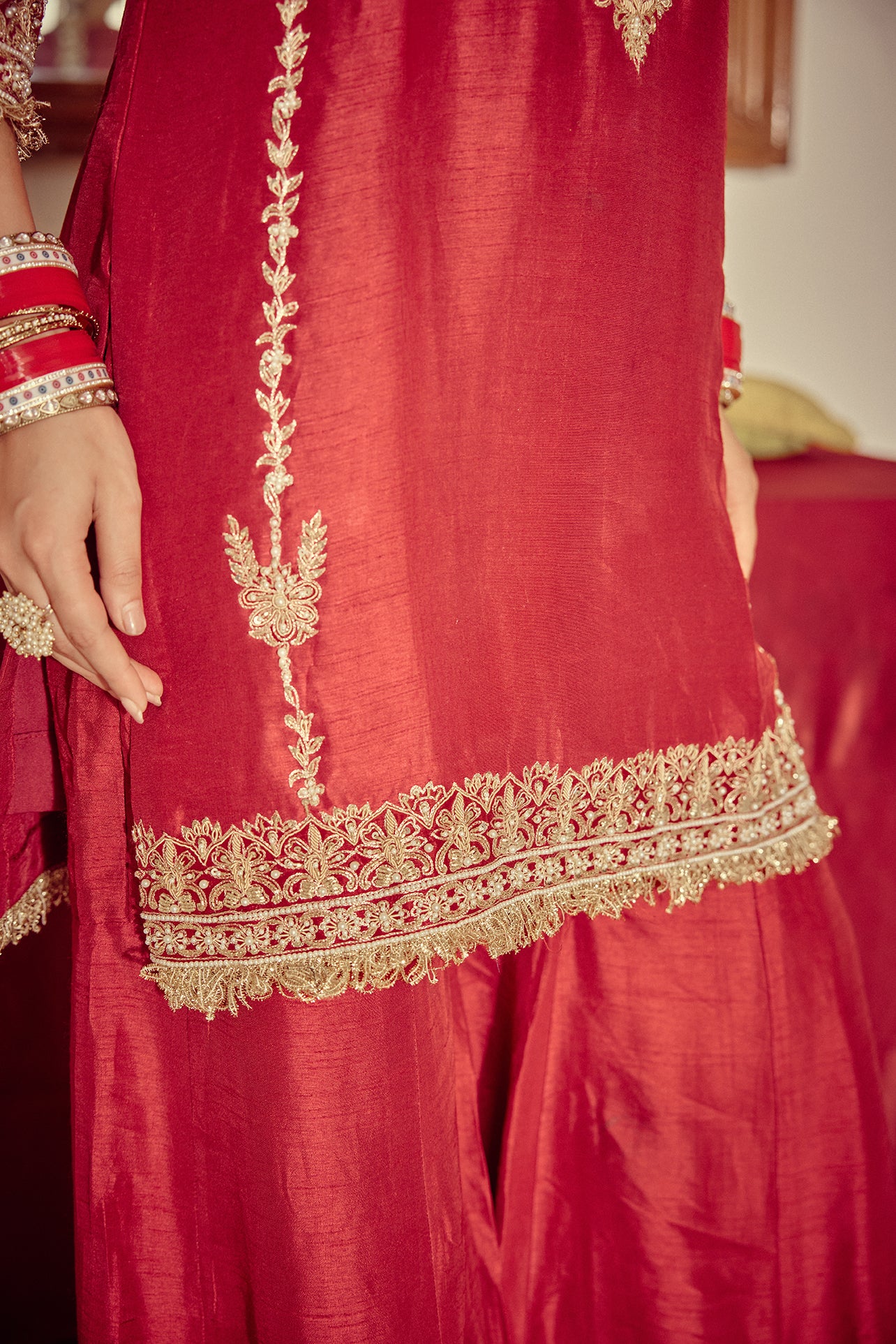 Naqsh - Red Kurta Sharara Set